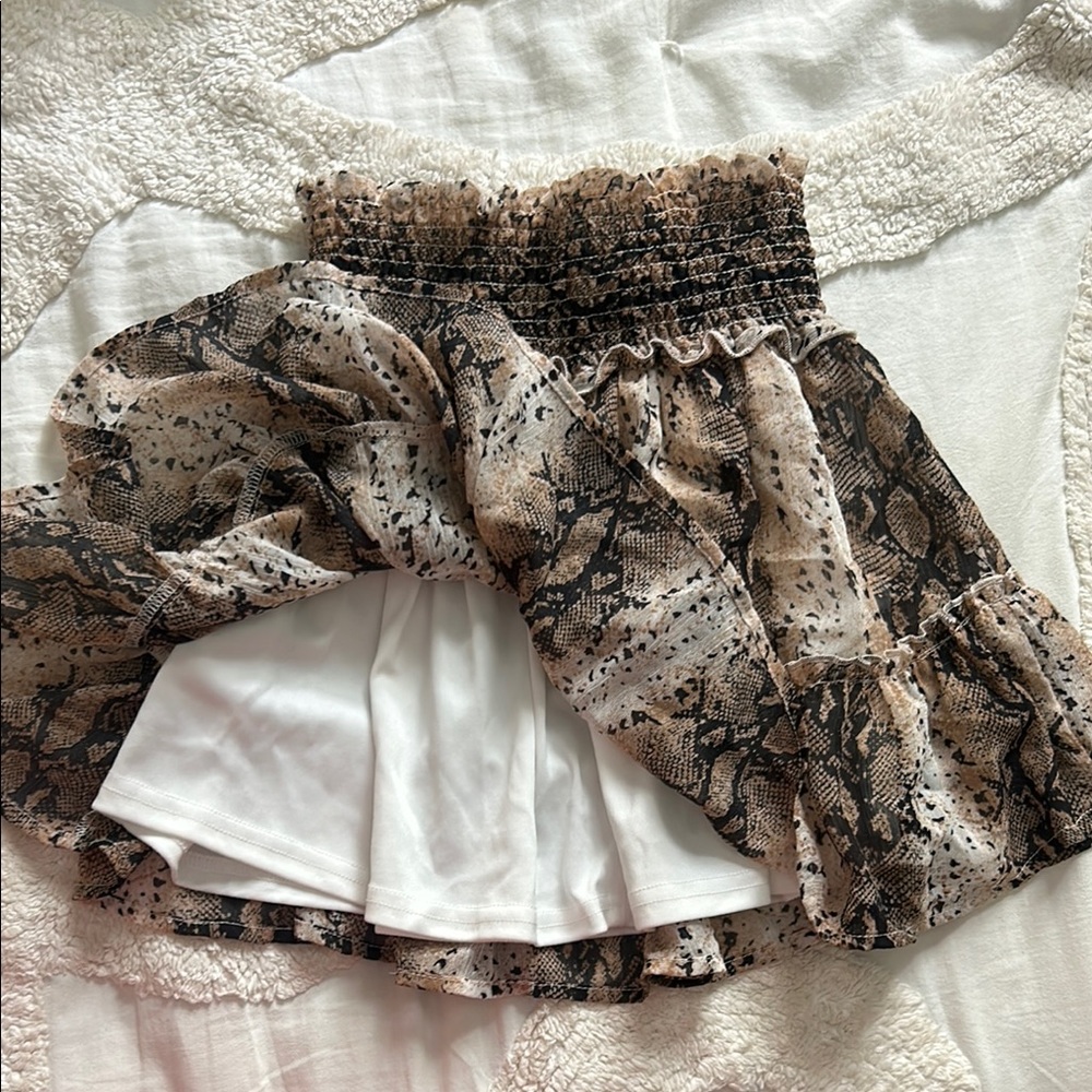 Snake Print Ruffled Skirt - Picture 2 of 2